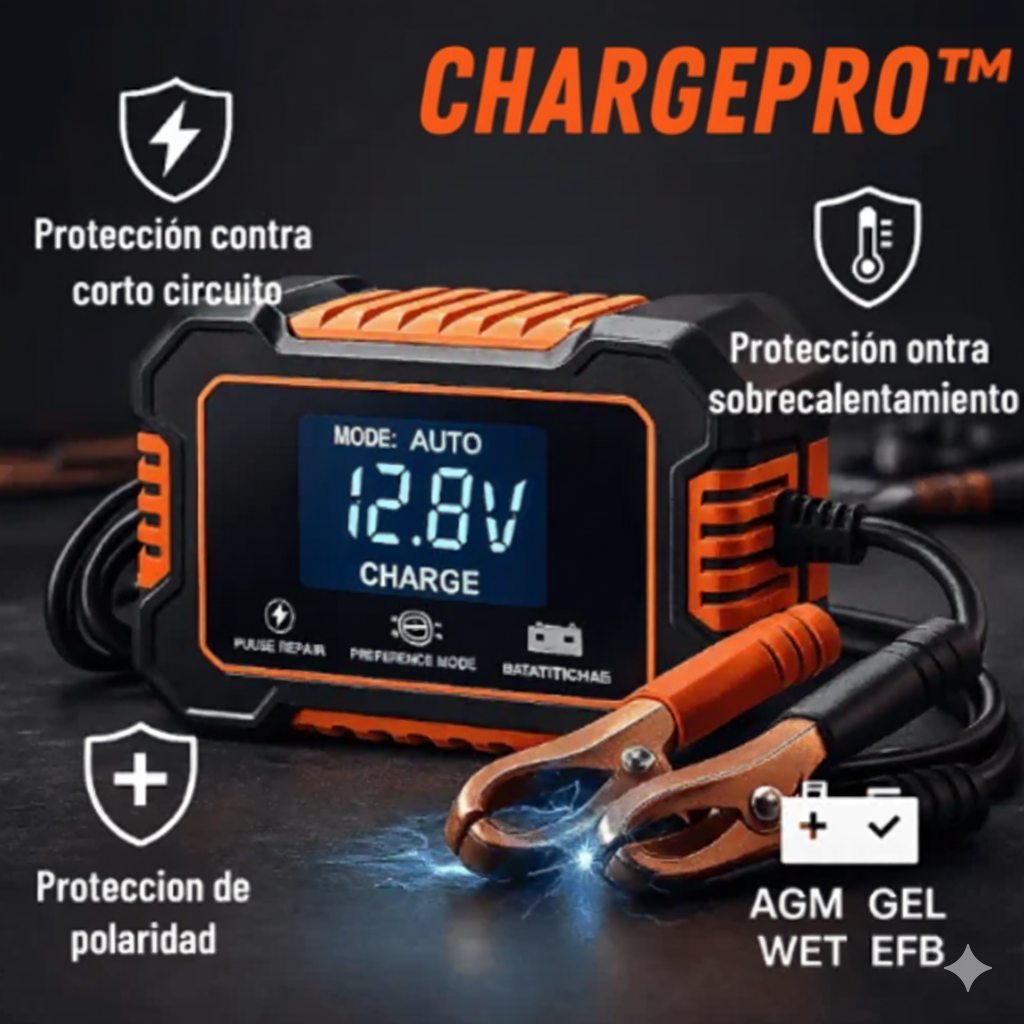 Cargador Bateria Carro Moto 12v Pantalla