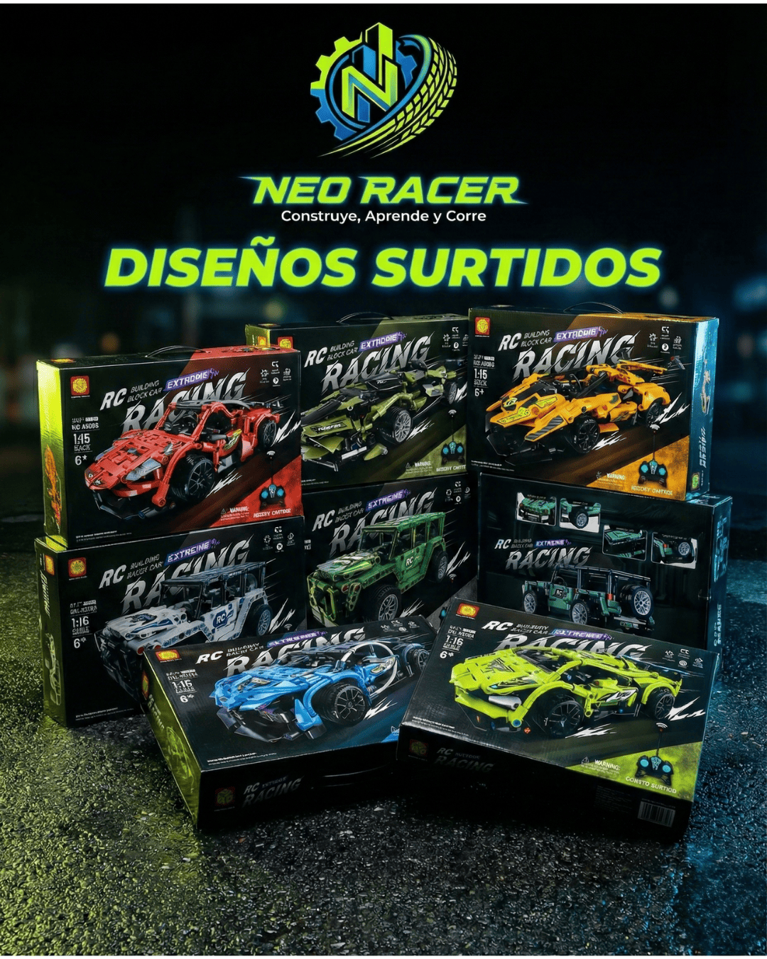 Superdeportivo NEO RACER: Kit de Construcción RC (Diseños Surtidos)|+526 Piezas